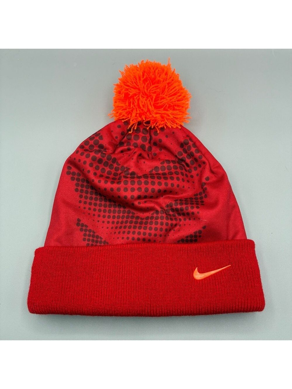 Nike Red Pom Knit Winter Beanie Youth OSFM Outdoor